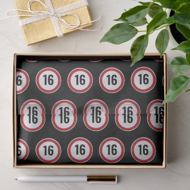 16th Birthday Speed Limit Tissue Paper (Gift)