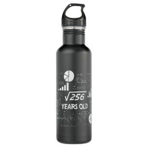 16th Birthday Square Root Math 16 Years Old Bday 710 Ml Water Bottle