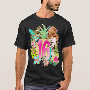 16th Birthday Summer Pool Party Beach Redhead Kids T-Shirt