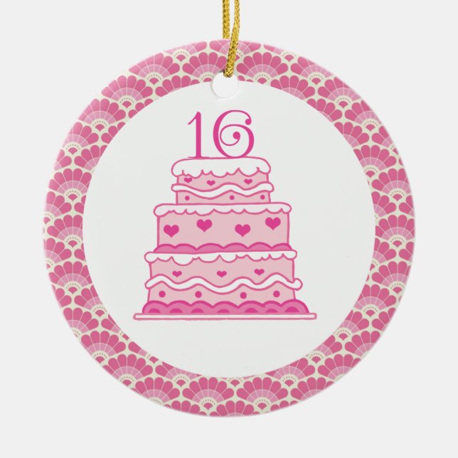 16th Birthday Sweet Keepsake Ornament Gift (Front)