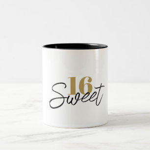 16th Birthday Sweet Sixteen 16 Year Gift Favour Two-Tone Coffee Mug