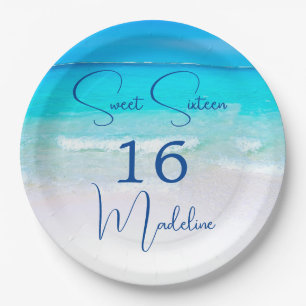 16th Birthday Sweet Sixteen Beach Suite Paper Plate