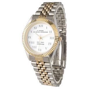 16th Birthday Sweet Sixteen Funny Girl Gold Watch