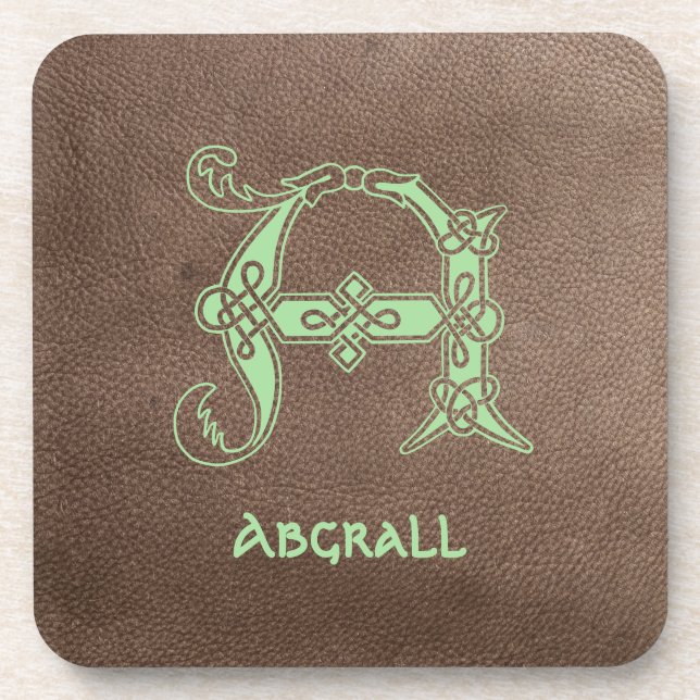 16th Century Celtic Knot Decorative Capital A Coaster (Front)