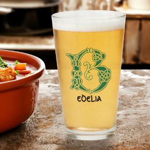 16th Century Celtic Knot Decorative Capital B Glass