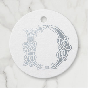 16th Century Celtic Knot Decorative Capital D Favour Tags