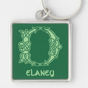 16th Century Celtic Knot Decorative Capital D Key Ring