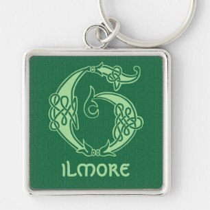16th Century Celtic Knot Decorative Capital G Key Ring