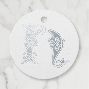 16th Century Celtic Knot Decorative Capital H Favour Tags