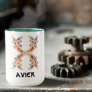 16th Century Celtic Knot Decorative Capital X Mug