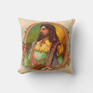 16th century cigar smoker print cushion