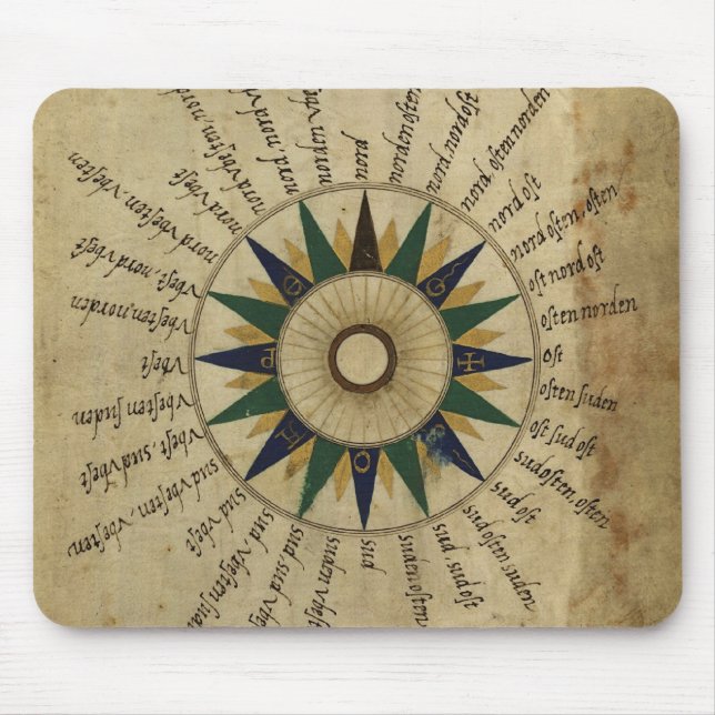 16th Century Compass Rose Mouse Pad (Front)