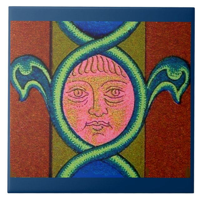 16th century found face ceramic tile (Front)