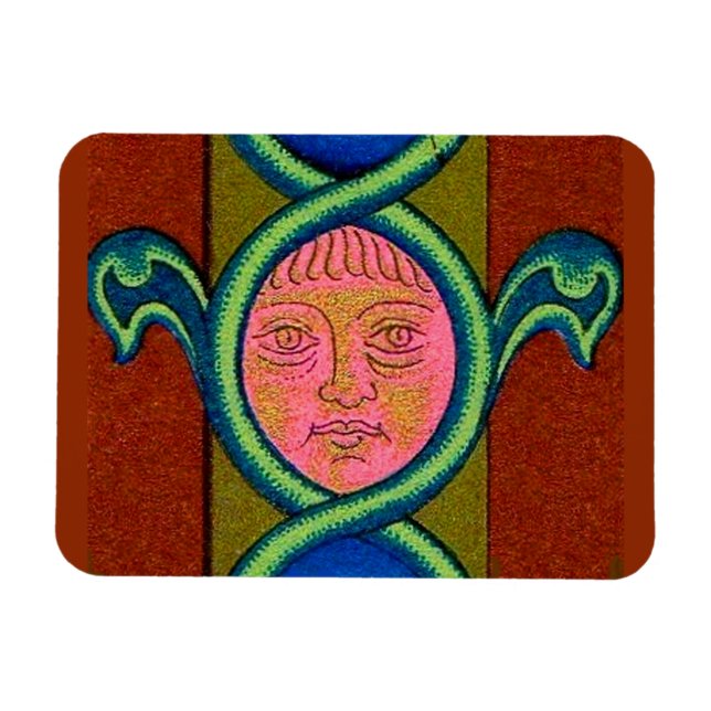 16th century found face magnet (Horizontal)
