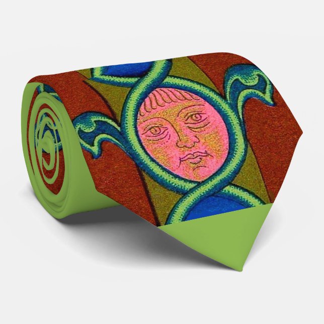 16th century found face print  tie (Rolled)