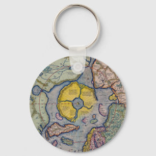 16th Century Mercator North Pole Map Key Ring