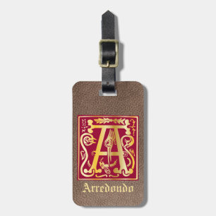 16th Century Mythic Creatures Decorative Capital A Luggage Tag