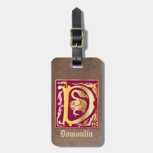 16th Century Mythic Creatures Decorative Capital D Luggage Tag