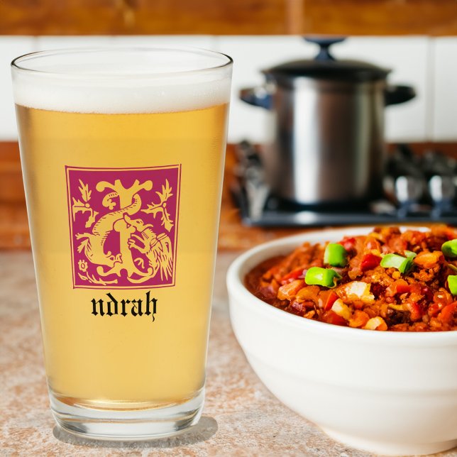 16th Century Mythic Creatures Decorative Capital I Glass (Creator Uploaded)