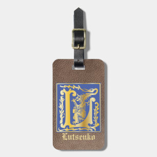 16th Century Mythic Creatures Decorative Capital L Luggage Tag