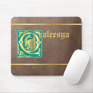 16th Century Mythic Creatures Decorative Capital Q Mouse Pad