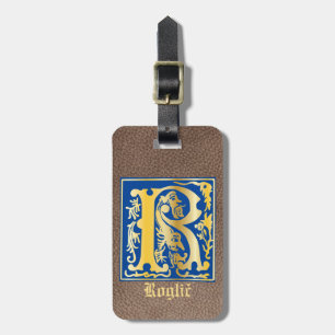 16th Century Mythic Creatures Decorative Capital R Luggage Tag