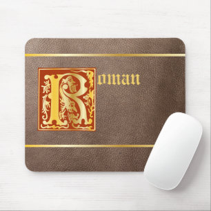 16th Century Mythic Creatures Decorative Capital R Mouse Pad