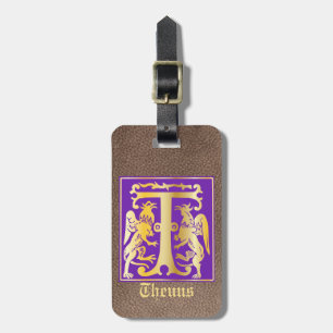 16th Century Mythic Creatures Decorative Capital T Luggage Tag