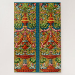 16th century winged sphynx fountain flowers fronds jigsaw puzzle
