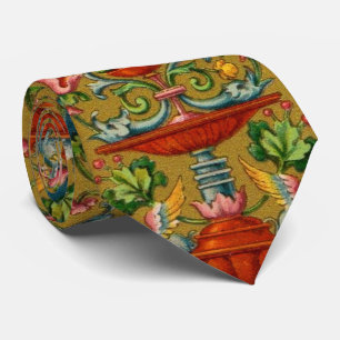 16th century winged sphynx fountain flowers fronds tie