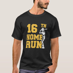 16th Home Run Baseball 16th Birthday 16 Years Old T-Shirt