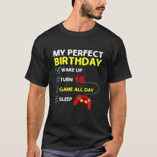 16Th Perfect Birthday Gaming 16 Years Old Gamer Bo T-Shirt