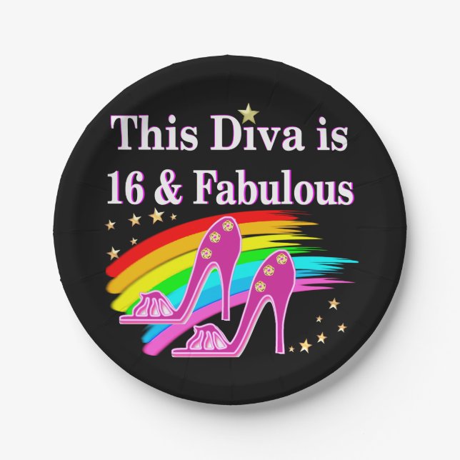 16TH PINK SHOE QUEEN PAPER PLATE (Front)