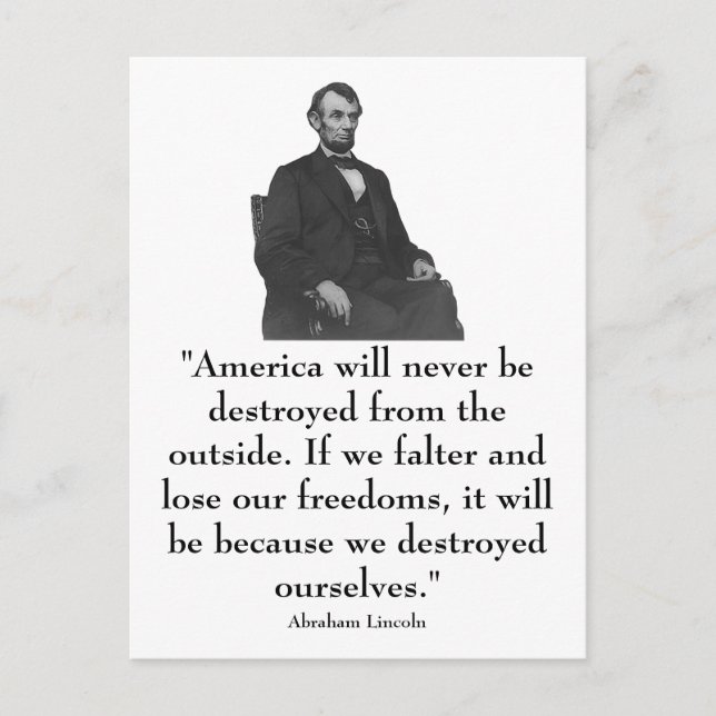 16th President Abraham Lincoln Postcard (Front)