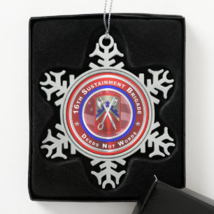 16th  Sustainment Command  Snowflake Pewter Christmas Ornament