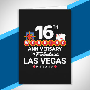 16th Wedding Anniversary Couples Las Vegas Trip Card
