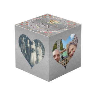 16th Wedding Anniversary Heart Frames Silvery