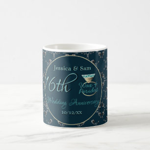 16th Wedding Anniversary Indigo & Silver Coffee Mug