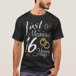 16th Wedding Anniversary. Just Married 16 years Ag T-Shirt<br><div class="desc">16 years wedding anniversary outfit for couples! 16th Wedding Anniversary  for husband and wife married in 2004. A lovely gift for couples or partners who is celebrating their anniversary.</div>