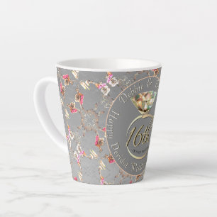 16th Wedding Anniversary Peridot & Silver  Latte M Latte Mug
