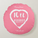 16th Wedding anniversary traditional peridot Round Cushion<br><div class="desc">If you would like any help customising this design please contact me,  there is an ask this designer button,  just below this text. Aromantic heart brush stroke design for people celebrating 16th wedding anniversary. Peridot gemstone is the traditional gift for this occasion.</div>