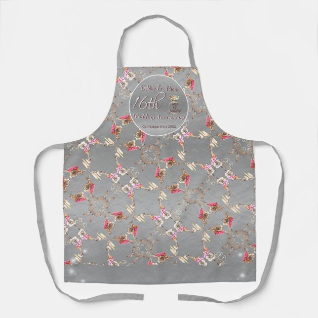 16th Wedding Anniversary Wax, Statice, & Peridot  Apron (Front)