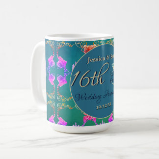 16th Wedding Anniversary Wax, Statice & Peridot  Coffee Mug