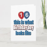 16th year birthday designs card<br><div class="desc">Cool 16 year old birthday designs will make a great gift item</div>