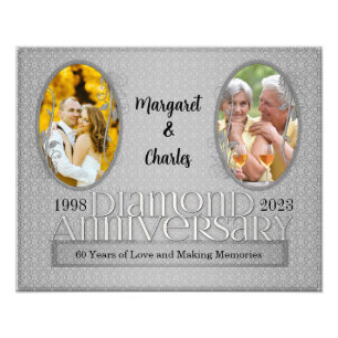 16x20 60th Diamond Annivsersary Collage Photo Print