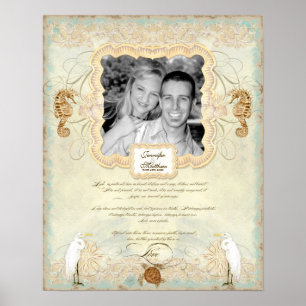 16x20 Wedding Photograph Love Chap Beach Seashore Poster