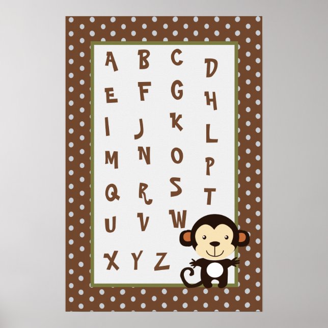 16x24 Nursery Art ABC Chart Jungle Play (Front)