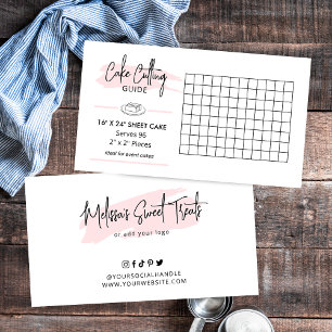 16x24" Rectangle Cake Serving Guide 2x2 Portions Enclosure Card