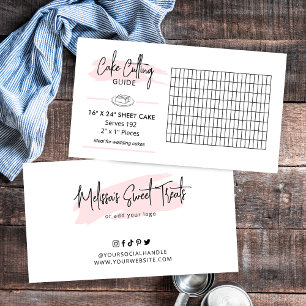 16x24 Sheet Wedding Cake Cutting Guide 2x1 Portion Enclosure Card