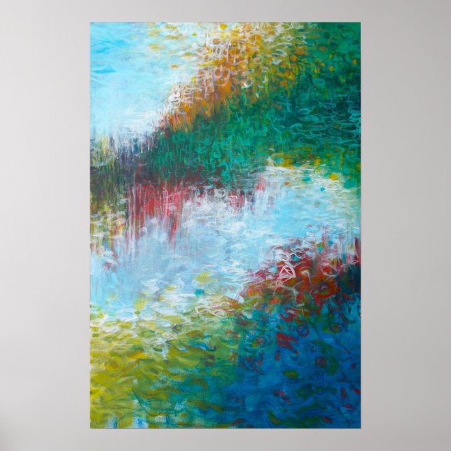 16x24 Triptych Part 3 Abstract Painting Art Print (Front)